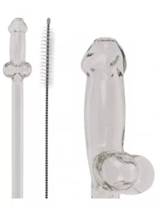   Újrahasználható 4 darabos pénisz formájú üveg szívószál