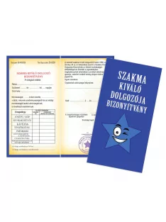 Bizonyítvány - Szakma kiváló dolgozója bizonyítvány