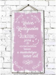   Fali Dekor Tábla 46,5 cm x 25 cm x 0,5 cm - Kedves Kolléganőm