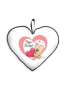 Párna Kis Szív 25cm - Nagyon Szeretlek Maci Szívvel 