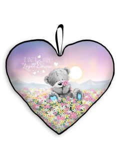 Nagy Szív Párna 45 cm x 36 cm - Maci Virágmezőn Anya