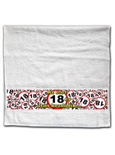   Törölköző 90 cm x 48 cm - Az élet 18 év után kezdődik