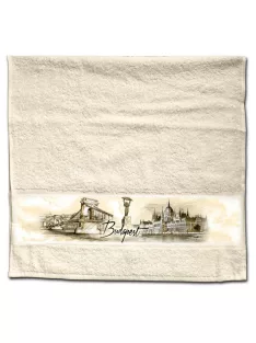 Törölköző 90 cm x 48 cm - Rajzolt Budapest 