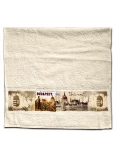   Törölköző 90 cm x 48 cm - Férfi a hídon Parlament Budapest 