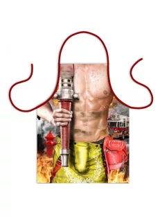 Teli mintás kötény 50 cm x 70 cm - Tűzoltó