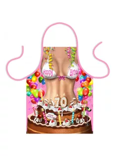   Teli mintás kötény 50 cm x 70 cm - 70. Szülinapi Tortás Nő 