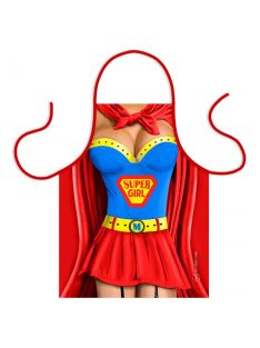 Teli mintás kötény 50 cm x 70 cm - Super Girl