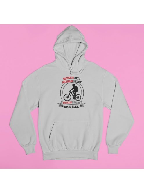 Biciklis szív biciklis lélek biciklis leszek amíg élek (v2) pulóver
