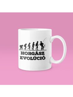 Horgász evolúció bögre