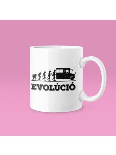Evolúció busz bögre