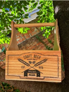 Fa sörös rekesz, sör nyitóval - 6 üveg számára