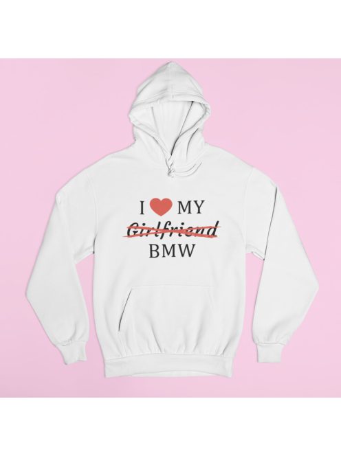 I love my Girlfriend X BMW férfi pulóver