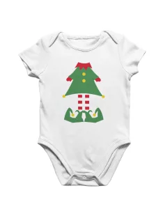 Karácsonyfa manó lányos babaruha