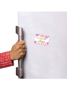 A Legjobb Anya Rózsaszín Pasztell Konfettis Hűtőmágnes