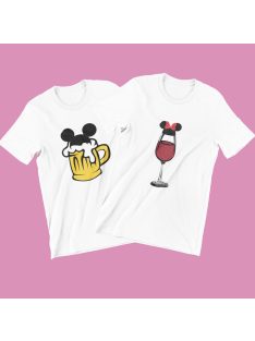 Mickey sör és Minnie bor páros póló
