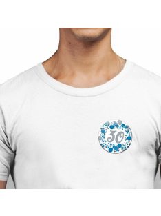   30-as Kék Pasztell Konfettis Szülinapi Számos Parti Kitűző - 5,5 cm