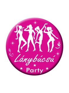 Rózsaszín-Fehér Lánybúcsú Party Kitűző