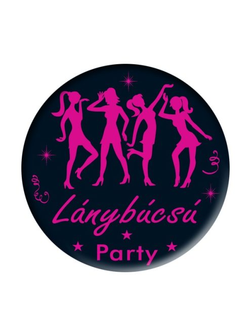 Fekete-Rózsaszín Lánybúcsú Party Kitűző