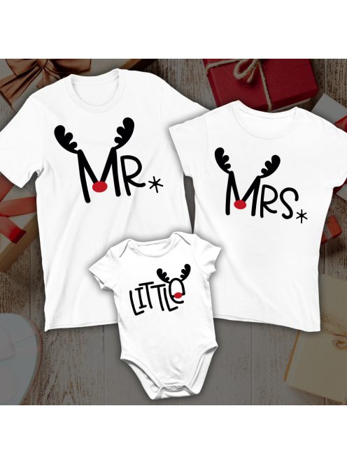 Mr + Mrs + Little karácsonyi családi ruha szett 