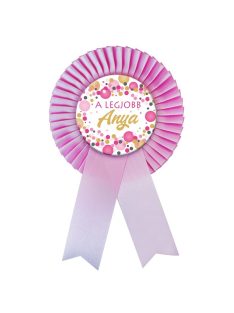 Rózsaszín Szalagos A legjobb Anya Kitűző