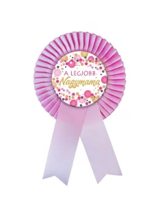 Rózsaszín Szalagos A legjobb Nagymama Kitűző