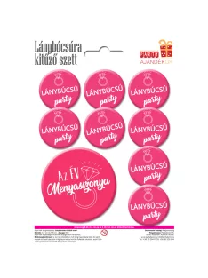 Lánybúcsús kitűző szett - Lánybúcsú Party 8+1 db-os