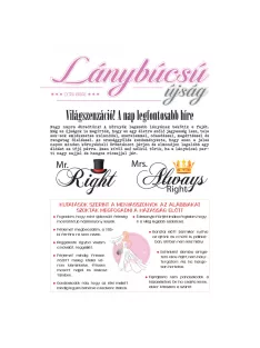 Ajándék újság - Lánybúcsú újság
