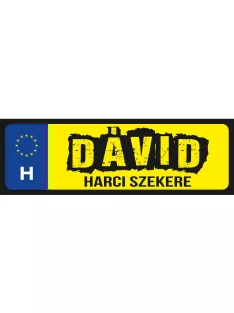 Rendszámtábla - Dávid harci szekere