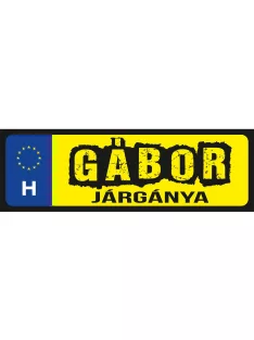 Rendszámtábla - Gábor járgánya