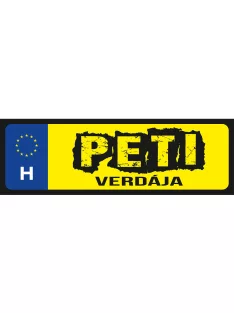 Rendszámtábla - Peti verdája