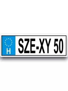 Rendszámtábla - Sze-xy 50