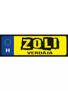 Rendszámtábla - Zoli verdája