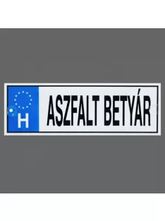 Rendszámtábla - Aszfaltbetyár