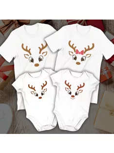   Rénszarvas családi póló szett (4-es) Body / póló választható
