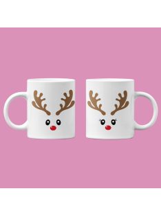 Rudolf szarvas páros bögre