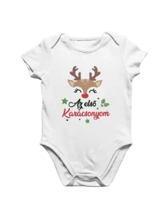 Szarvas fejes első karácsonyom fiús babaruha