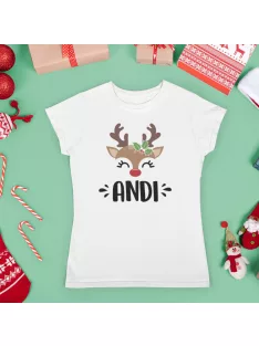Szarvasos póló karácsonyra - Saját névvel