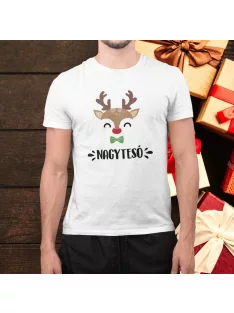 Szarvasos póló karácsonyra - Nagytesó fiús szarvas