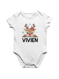 Szarvasos egyedi neves lányos babaruha