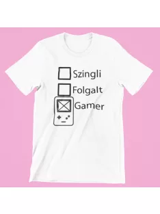 Szingli foglalt gamer férfi póló