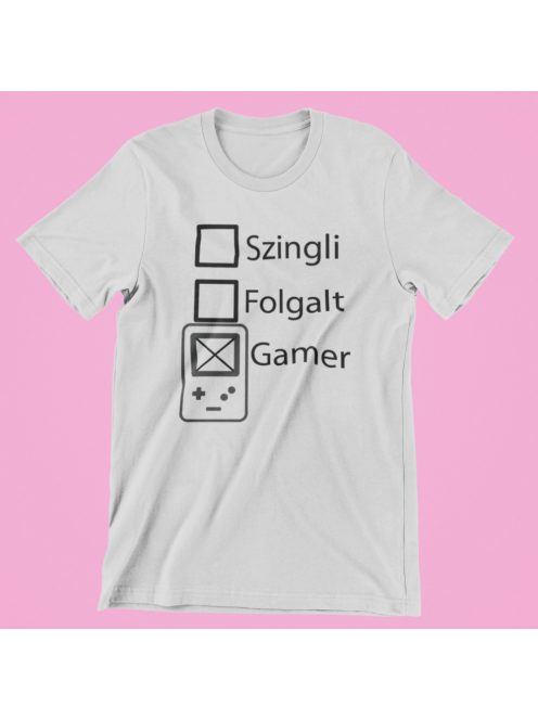 Szingli foglalt gamer férfi póló