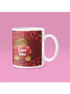 Szivecskés maci love you bögre