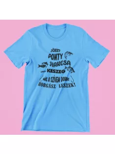   Jöhet ponty, harcsa vagy keszeg míg a szívem dobog horgász leszek férfi póló